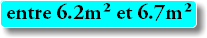 entre 6.2m² et 6.7m²